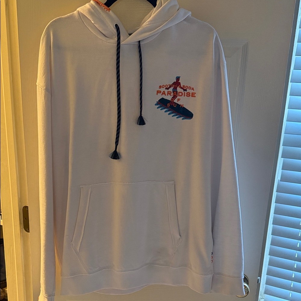 Scotch & Soda White Paradise Graphic Hoodie